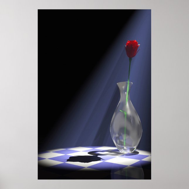 rose in vase poster (Front)
