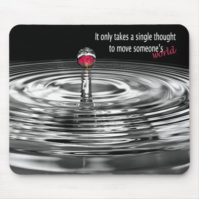 rose in water droplet mouse mat (Front)