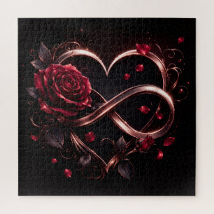  Rose Infinity Heart Elegant  Jigsaw Puzzle