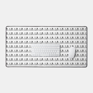 Rose-Infused Love: A Unique Typography Desk Mat