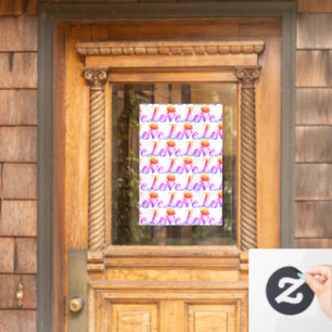 Rose-Infused Love: A Unique Typography Window Cling