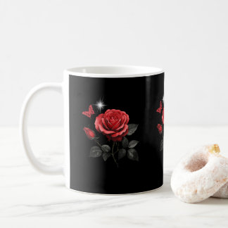 Rose, Ink & Time Black Coffee Mug