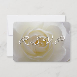 Rose Invitation Personalised White Rose RSVP Card