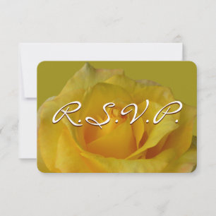 Rose Invitation Personalised Yellow Rose RSVP Card