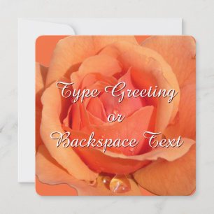 Rose Invitations Personalise Orange Rose RSVP Card