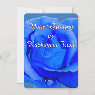 Rose Invitations Personalised Blue Rose RSVP Cards