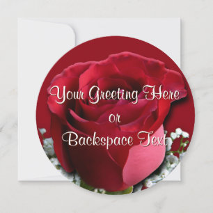 Rose Invitations Personalised Peach Rose RSVP Card