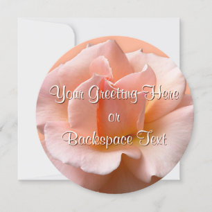 Rose Invitations Personalised Peach Rose RSVP Card