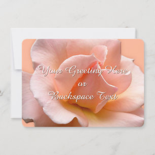 Rose Invitations Personalised Peach Rose RSVP Card