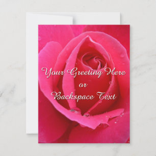 Rose Invitations Personalised Pink Rose RSVP Cards