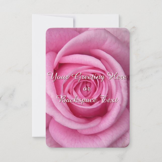 Rose Invitations Personalised Pink Rose RSVP Cards (Front)