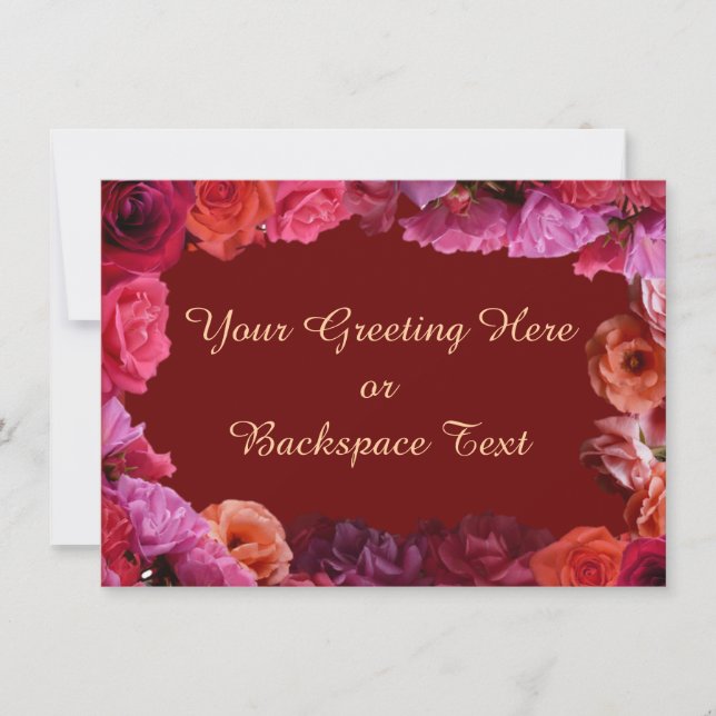 Rose Invitations Personalised  Roses RSVP Cards (Front)