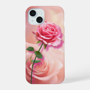 Rose is a Rose - Pink Rose on a pink background iPhone 15 Case
