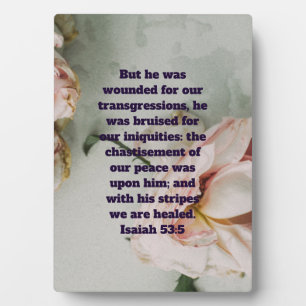 Rose Isaiah 53:5 Quote Plaque