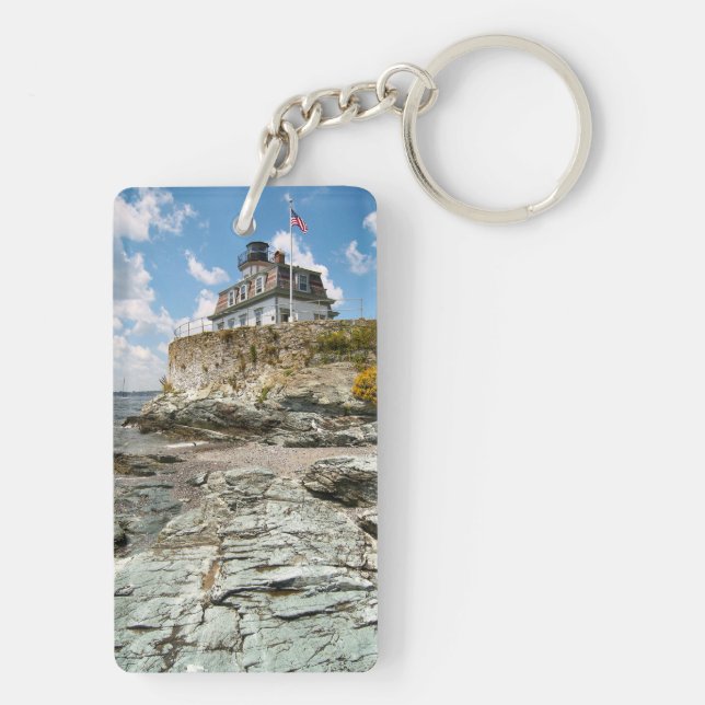 Rose Island Lighthouse, Rhode Island Key Ring (Back)