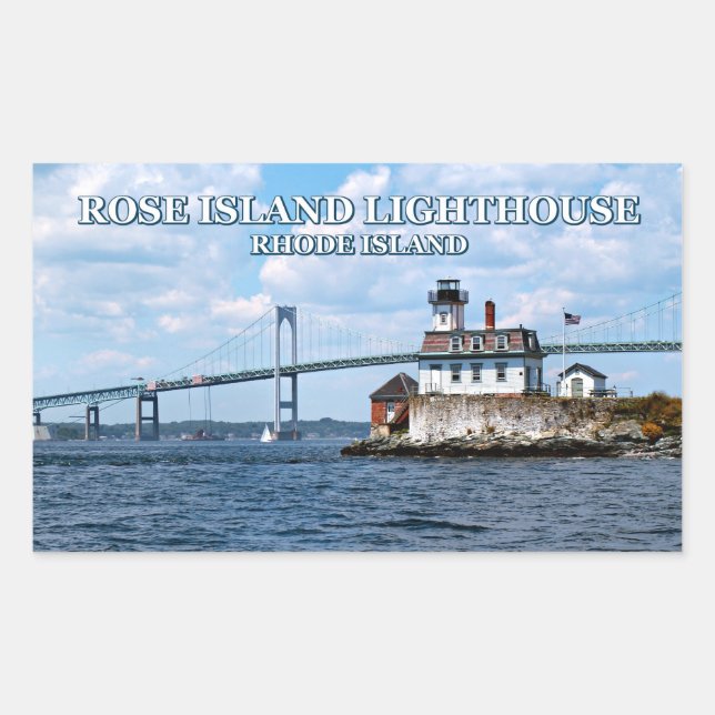 Rose Island Lighthouse, Rhode Island Rectangular Sticker (Front)