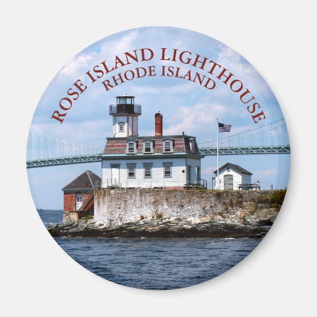 Rose Island Lighthouse, Rhode Island Round Magnet (Front)