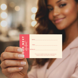 Rose & Ivory Salon Appointment Card   Minimalist D