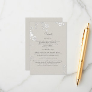 Rose ivory Sonnet Classic Formal Details Wedding Enclosure Card