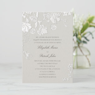 Rose Ivory Sonnet Formal Classic Ethereal Wedding Invitation