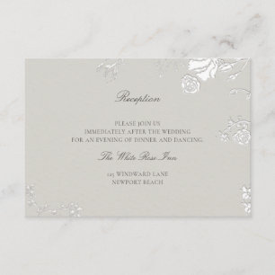 Rose Ivory Sonnet Formal Elegant Wedding Reception Enclosure Card