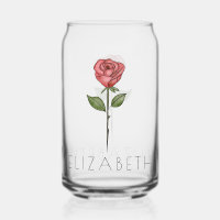 ROSE June Birth Flower Custom Name