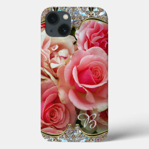 Rose Juxtapose extra Protection Monogram iPhone 13 Case