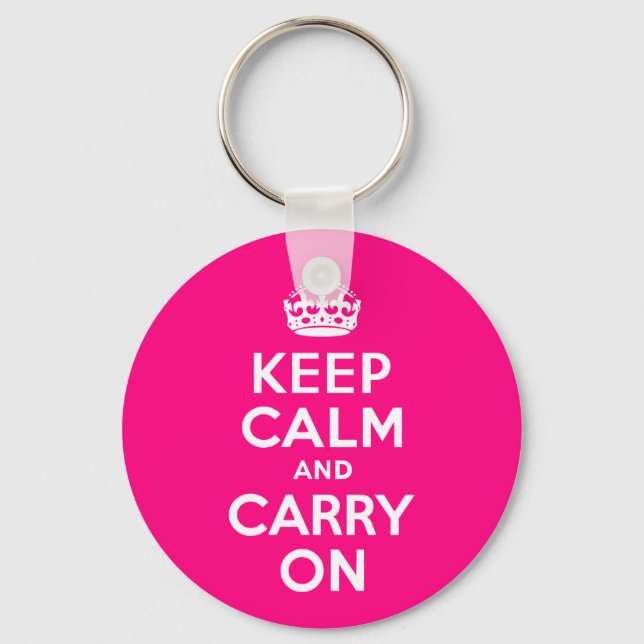Rose Keep Calm and Carry On Key Ring (Front)