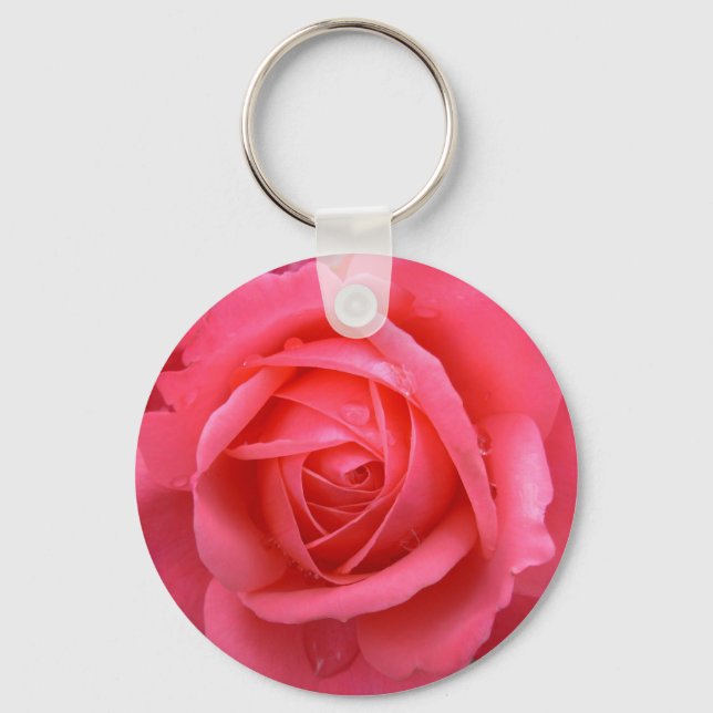 Rose Key Chains Cheeful Red Flower Gifts (Front)