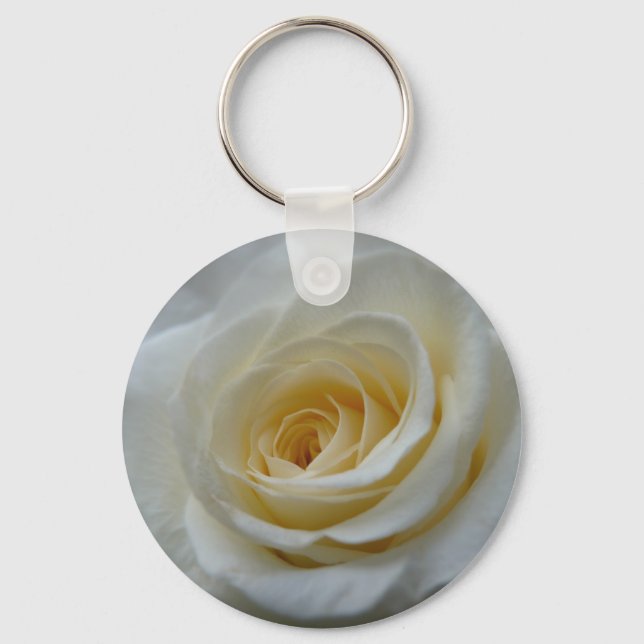 Rose Key Chains Cheeful White Flower Gifts (Front)