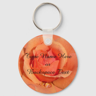 Rose Key Chains Personalized Orange Rose Keychain