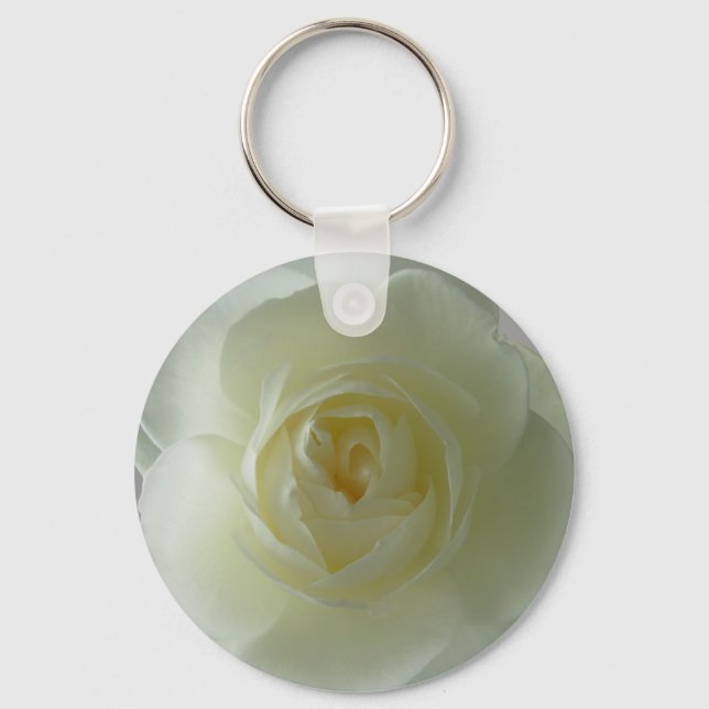 Rose Key Chains Romantic White Flower Gifts (Front)