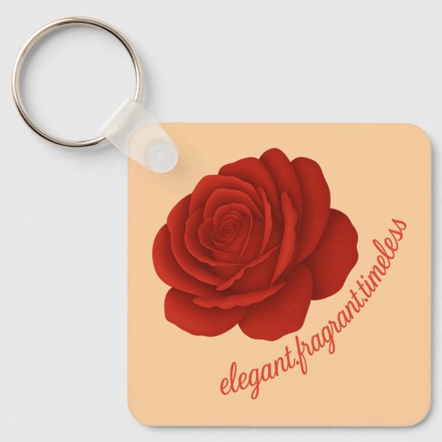 Rose Keychain with Your Name (Front)
