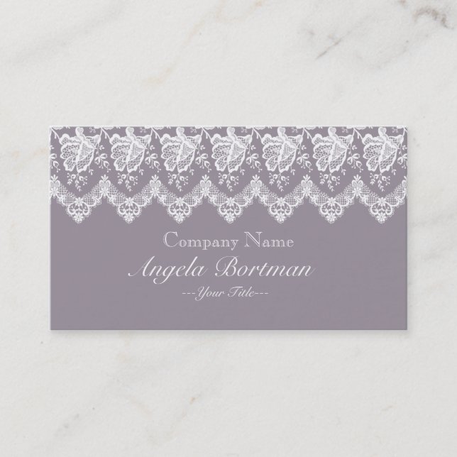 Rose Lace Business Card (Purple) (Front)