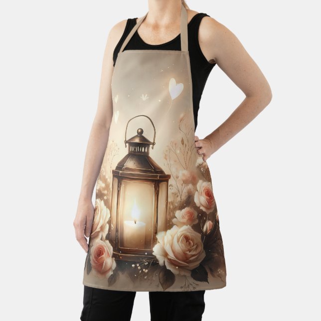 Rose Lantern Glow Bouquet Apron (Insitu)