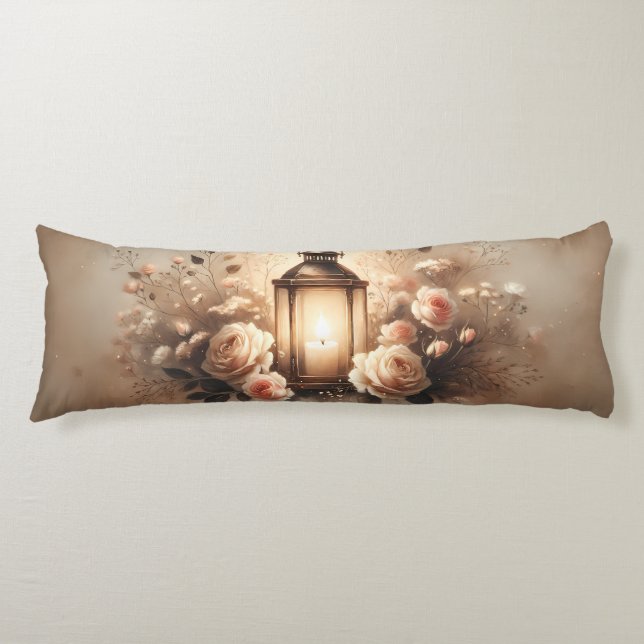 Rose Lantern Glow Bouquet Body Cushion (Front)