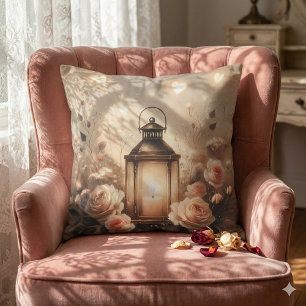 Rose Lantern Glow Bouquet Cushion