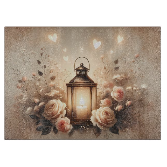 Rose Lantern Glow Bouquet Cutting Board (Front)