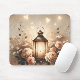 Rose Lantern Glow Bouquet Mouse Mat