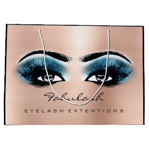 Rose Lash Blue Makeup Glitter Beauty Cosmetics Large Gift Bag