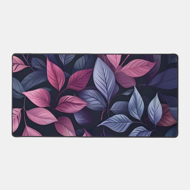 Rose, Lavender and Blue Leaves Desk Mat (Front)