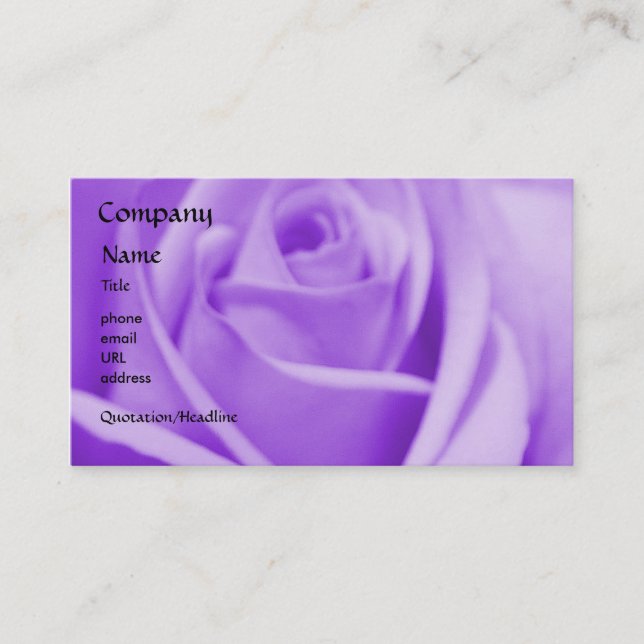 Rose - Lavender - business card template (Front)