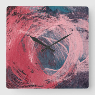 Rose Light I Square Wall Clock