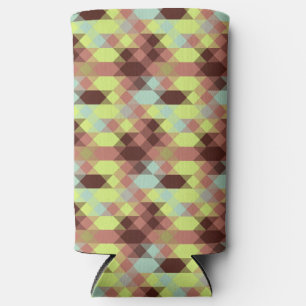 rose, lime, yellow and coffee bean geometric seltzer can cooler