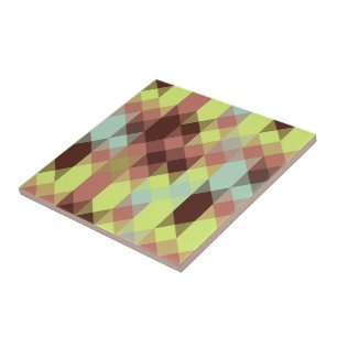 rose, lime, yellow and coffee bean geometric tile