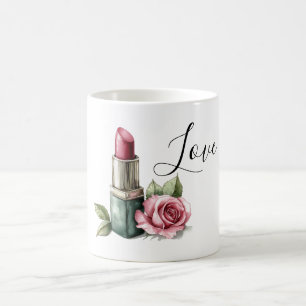 Rose Lipstick Flower Coffee Mug