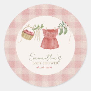 Rose Locally Grown Farmer's Market Baby Shower Classic Round Sticker