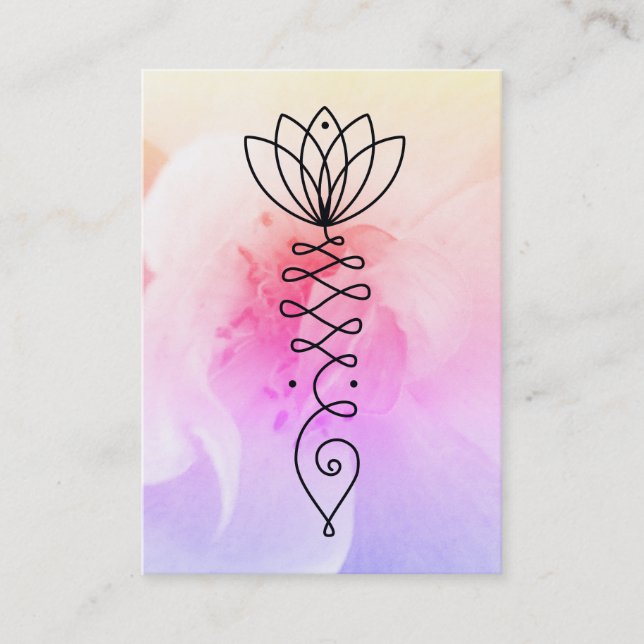 ** Rose Lotus Heart  Nirvana Massage Yoga Reiki Business Card (Front)