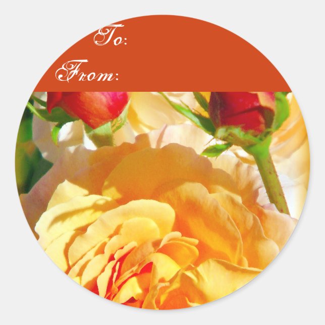 Rose Love_ Classic Round Sticker (Front)