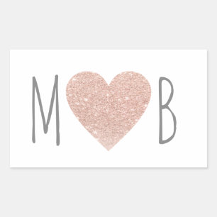 rose love heart bride & groom romantic wedding rectangular sticker